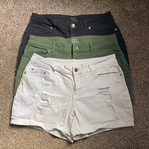 High Waisted Shorts with Rolled Hems (3 Pairs)